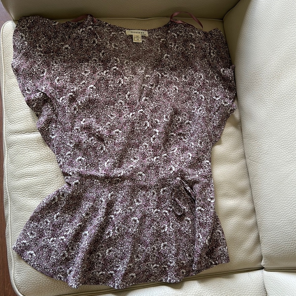 Purple floral dressy shirt
